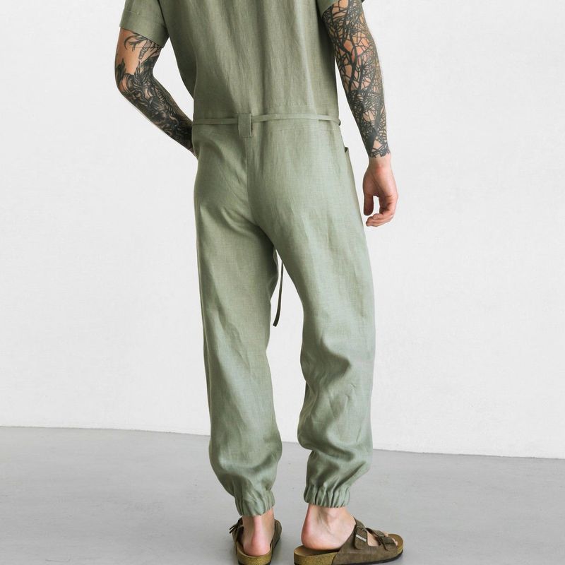 Men's Short-sleeved One-piece Cargo Pants