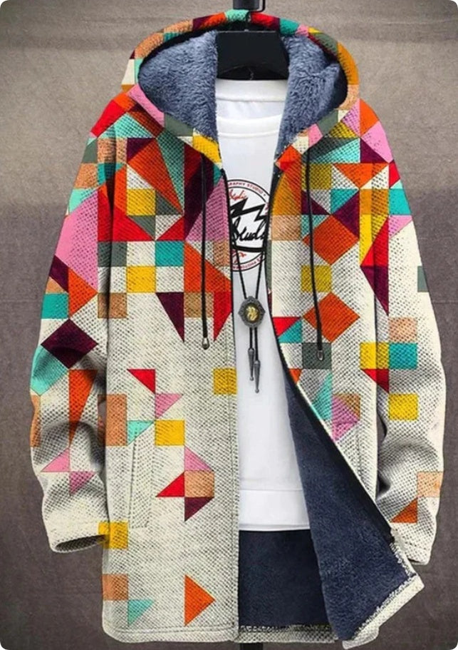 Men's Winter Printed Plush Lining Thick And Windproof