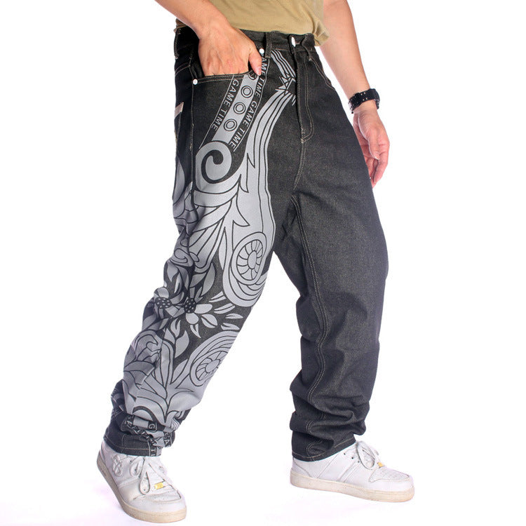 Creative Embroidery Hip Hop Jeans Male