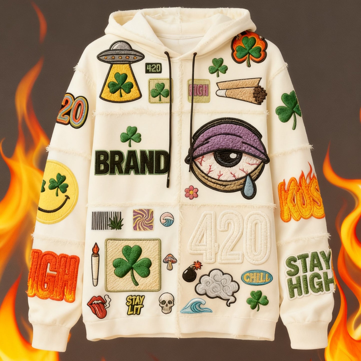 Fashion Casual Printed Polyester Sweater