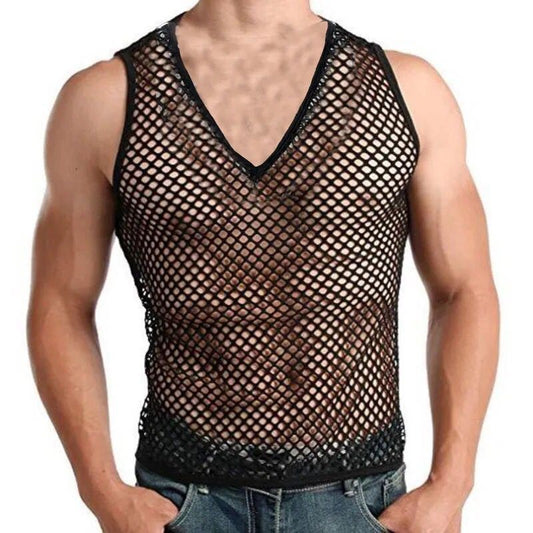 Slim Mesh Vest Short Mesh Men's Empty Blouse