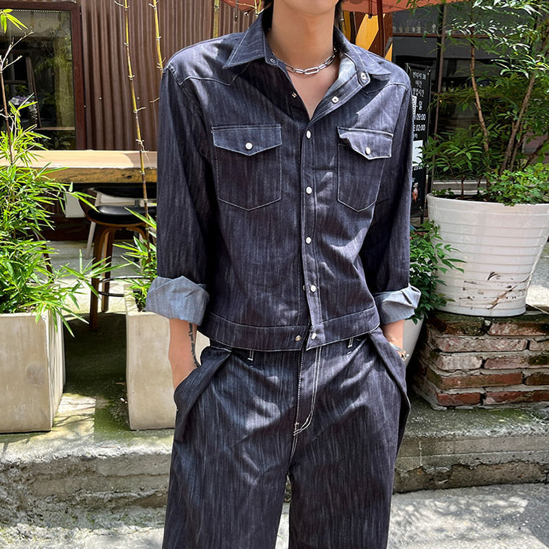 Fashion Personality Denim Loose Coat Men