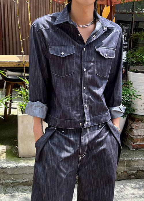 Fashion Personality Denim Loose Coat Men