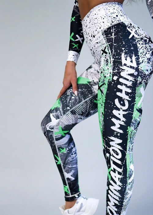 New Printed Sports Fitness High Waist Tight Yoga Pants