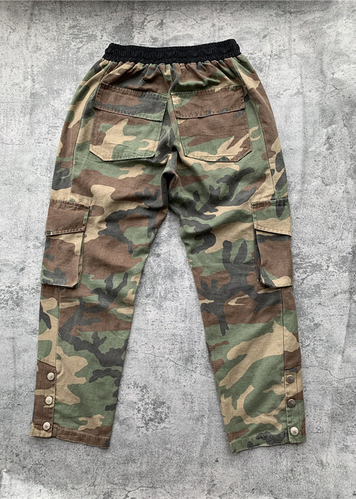 Washed And Distressed Military Cargo Pants