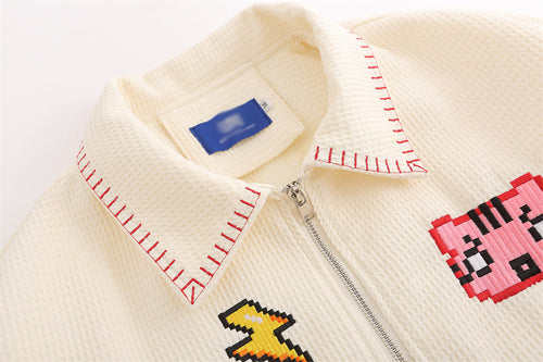 Cartoon Embroidered Casual Jacket For Men