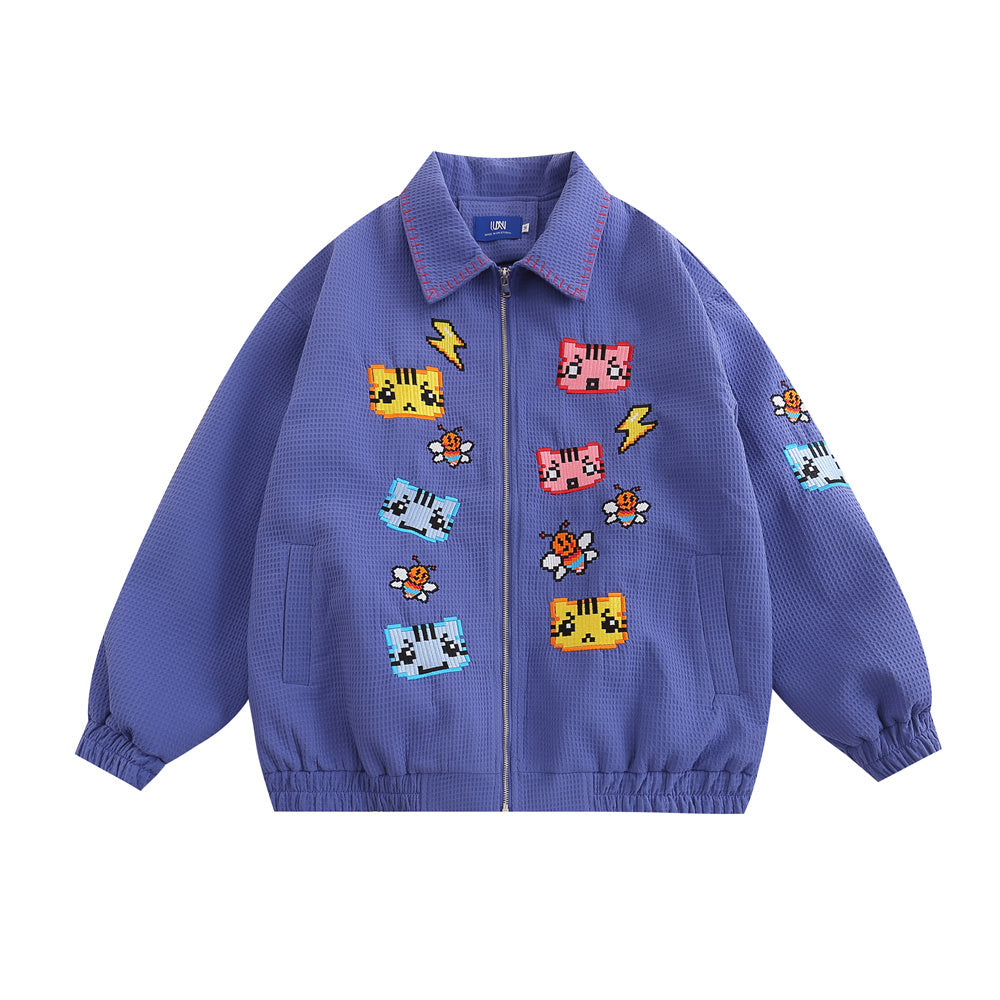 Cartoon Embroidered Casual Jacket For Men