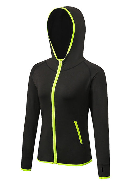 Fitness Yoga Training Running Color Matching Zipper Hoodie Quick Drying Jacket