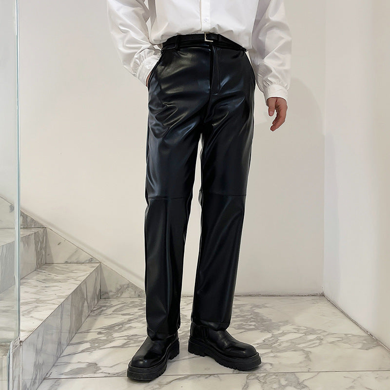 Men's Fashion Style Leather Casual Pants