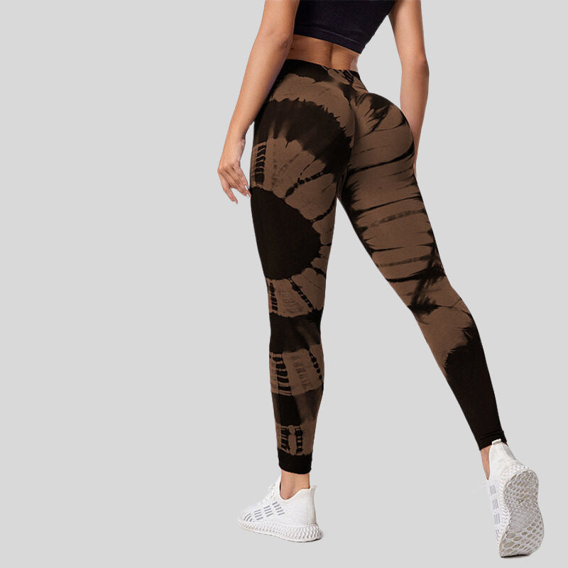 High Waist Hip Lift High Elastic Tie-dye Seamless Yoga Pants