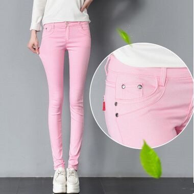 Color pencil pants slim slimming candy-colored pants