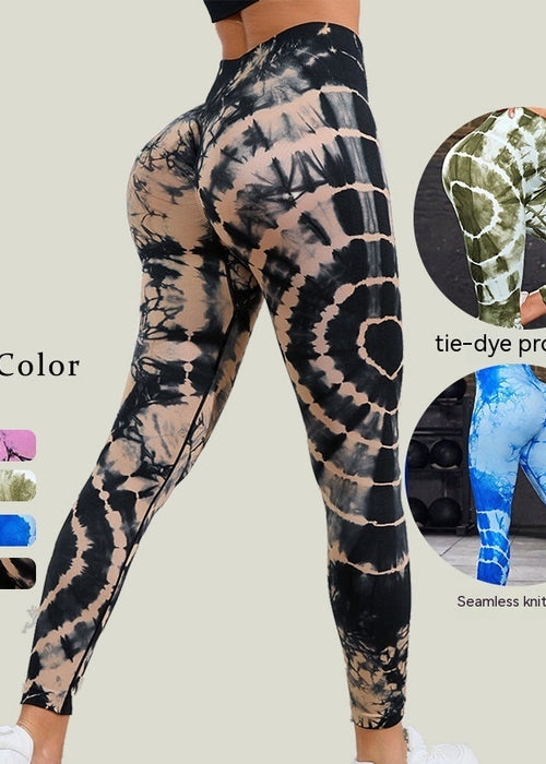 Tie-dye Yoga Sports High Waist Hip Lift Tight Trousers