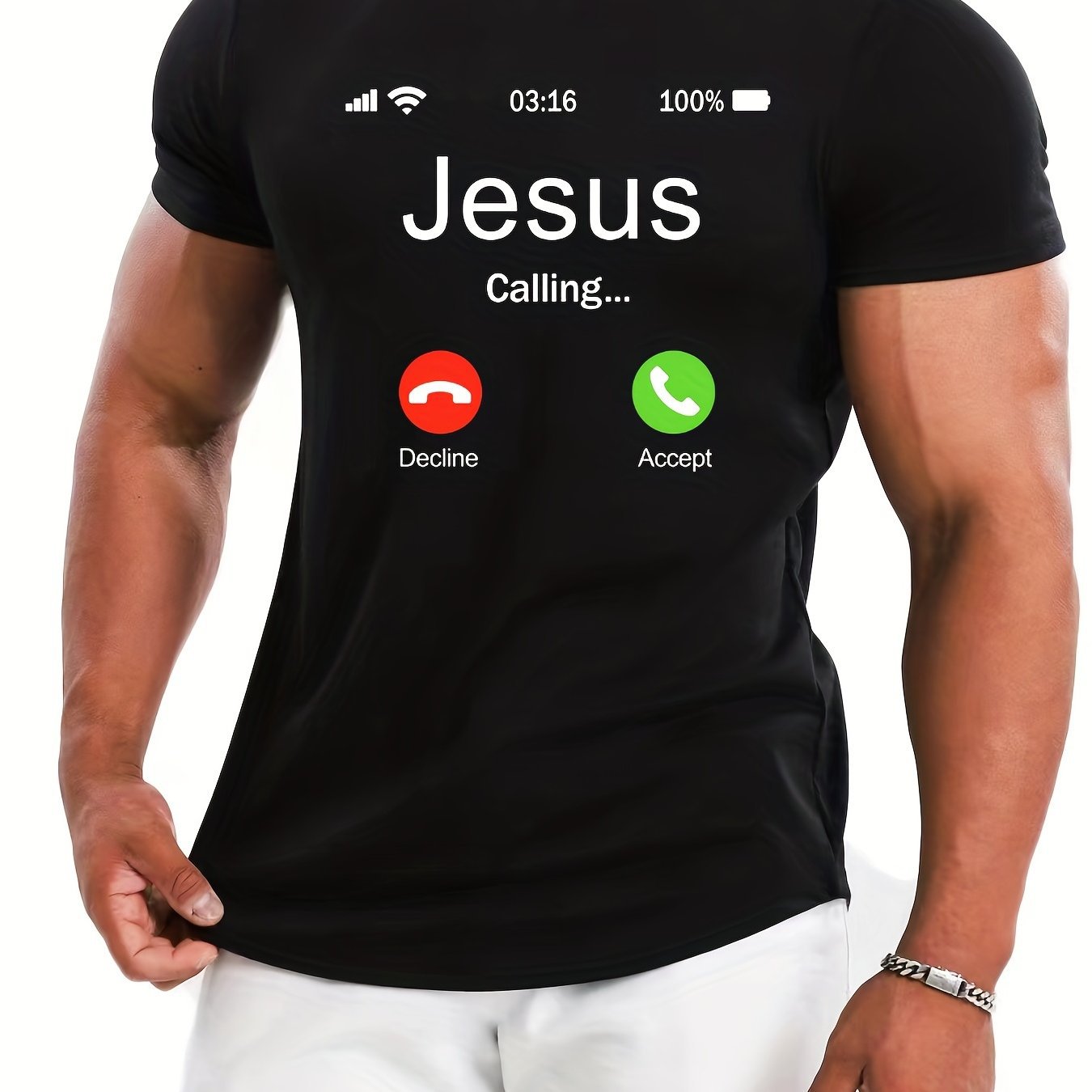 Jesus Calls For Printed Men's Comfortable T-shirts