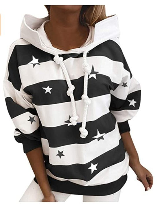 Women's Long-sleeved Autumn And Winter Striped Printed Sweater