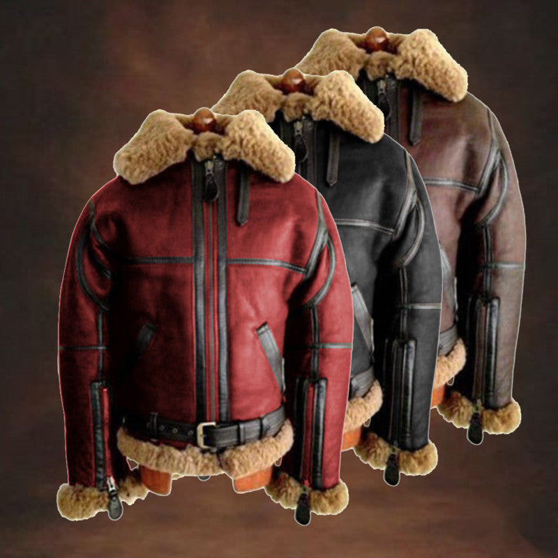 Leather Clothing Lambskin Fur Men's Coat Jacket Men's Leather Clothing