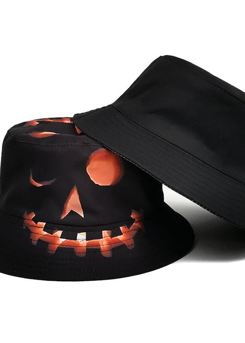 Halloween Hats Creative Cartoon Pumpkin Grimace Printed Sun-shade Fisherman Hat