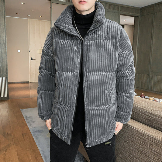 Corduroy Padded Jacket Men Winter Thickening