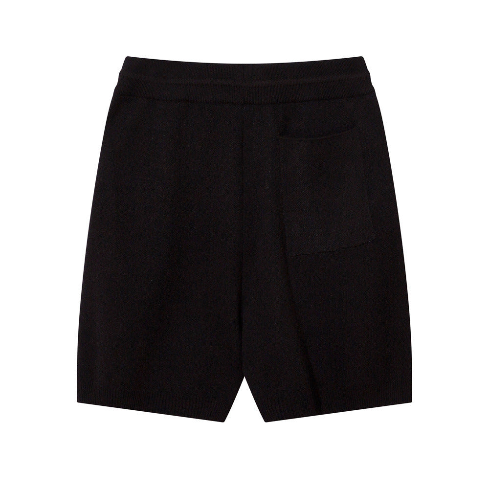 Gothic Letter Jacquard Wool Shorts Men