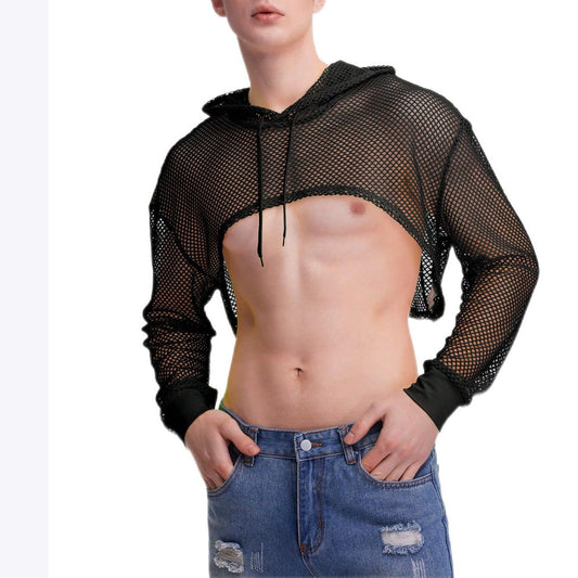 European And American-style Men's Micro-transparent Sexy Cutout Top Men