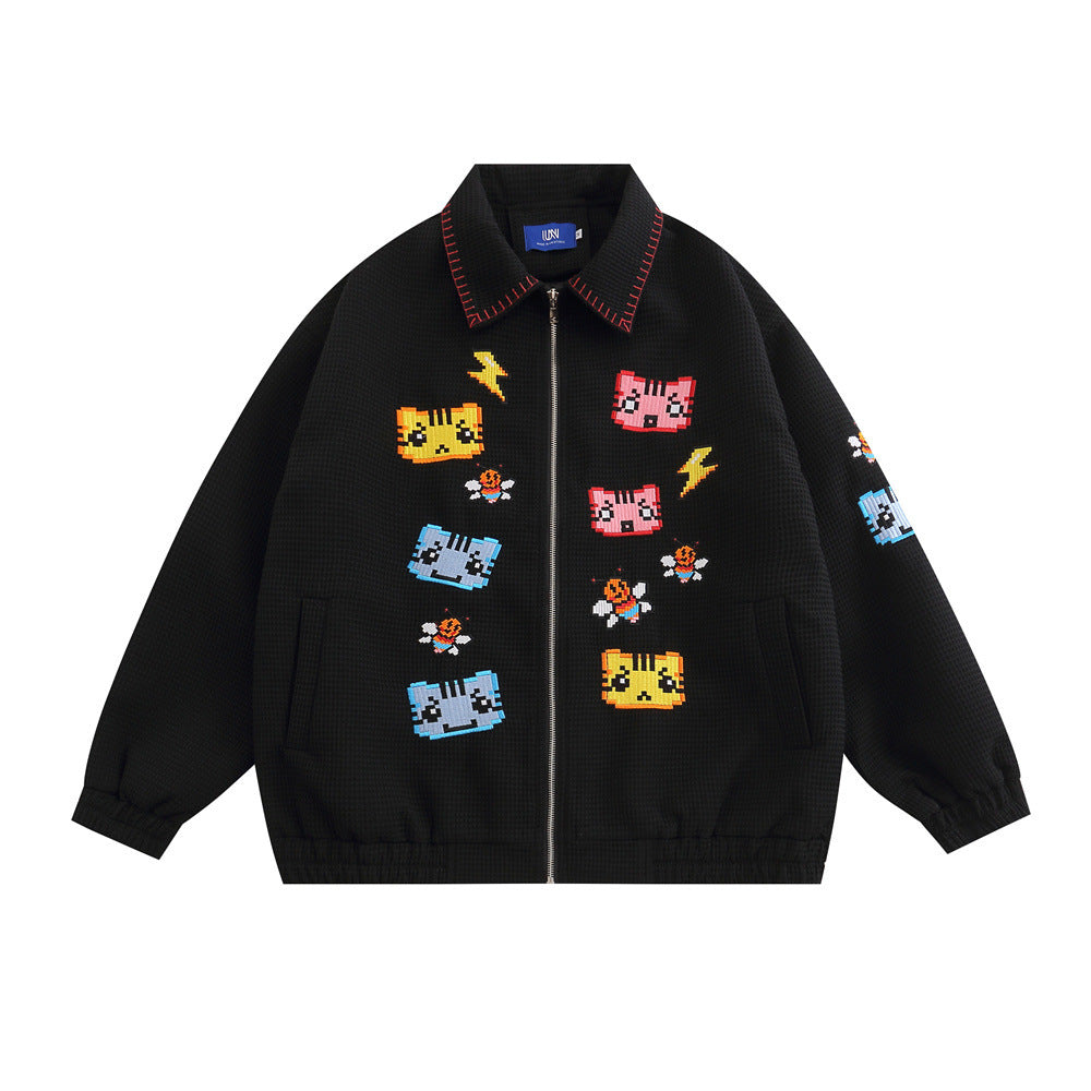 Cartoon Embroidered Casual Jacket For Men