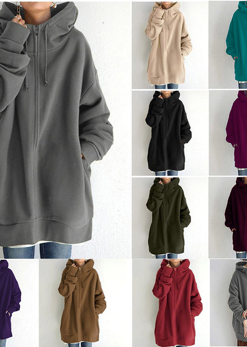 Women's Fuzzy Hoodies Long Sport Pullover Hoodie Full-Zip Hoodie Sweatshirt