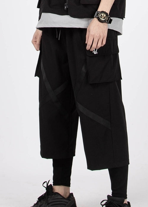 Sagging Straight Leg Wide Leg Pants Cropped Pants