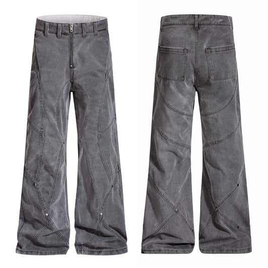 Retro Design-forward Flared Jeans With A Patchwork Look