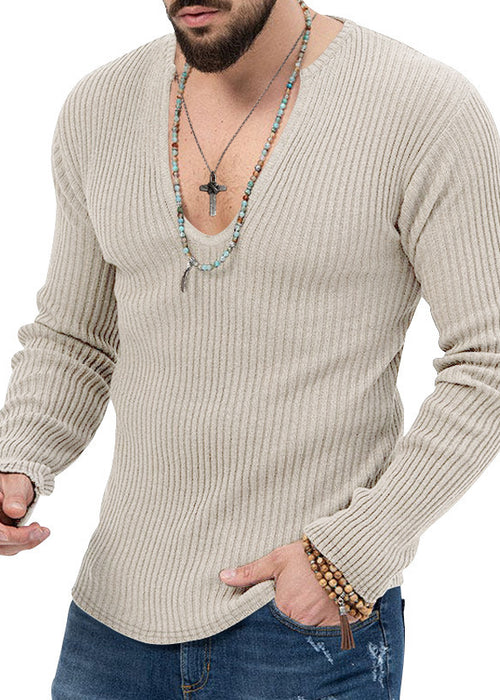 Men's Sweaters Long Sleeve Slim-fit Top