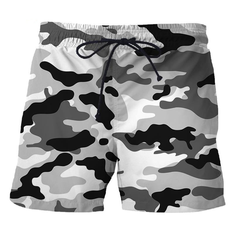 Samouflage Style Printed Loose Shorts Men