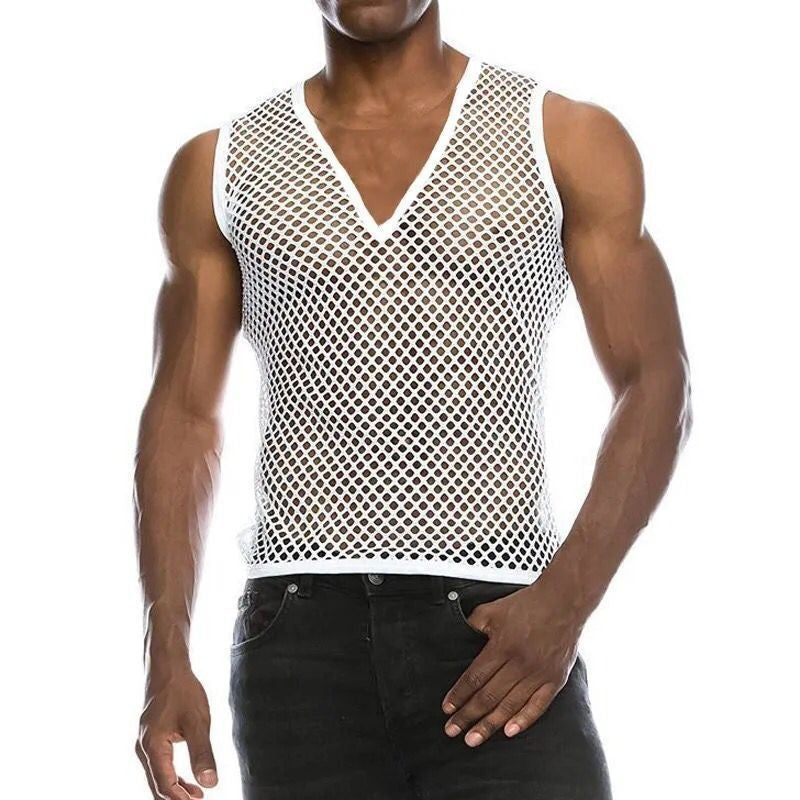 Slim Mesh Vest Short Mesh Men's Empty Blouse