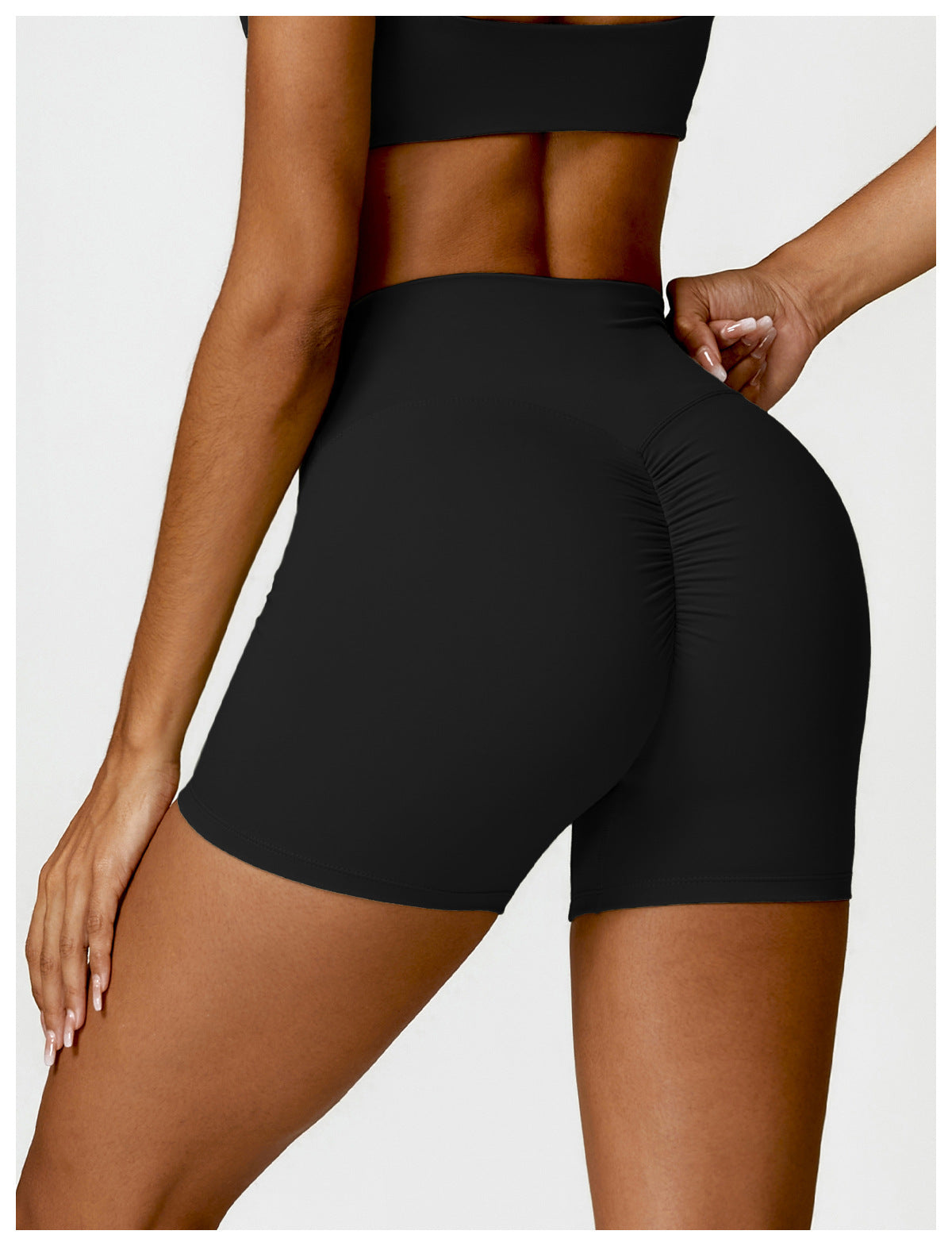 High Waist Yoga Shorts Belly Contracting Peach Hip Lifting Sport Shorts