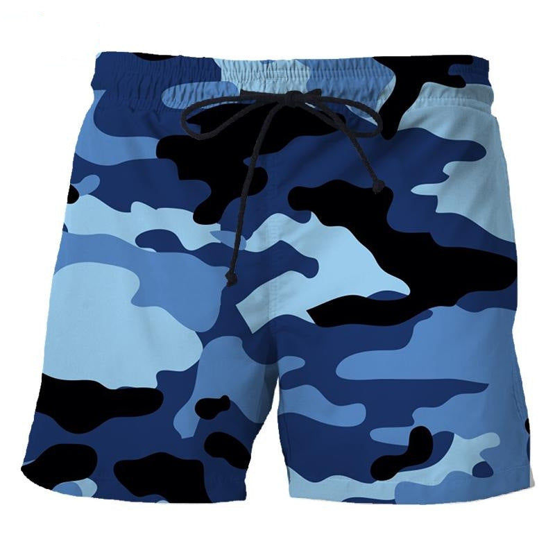 Samouflage Style Printed Loose Shorts Men