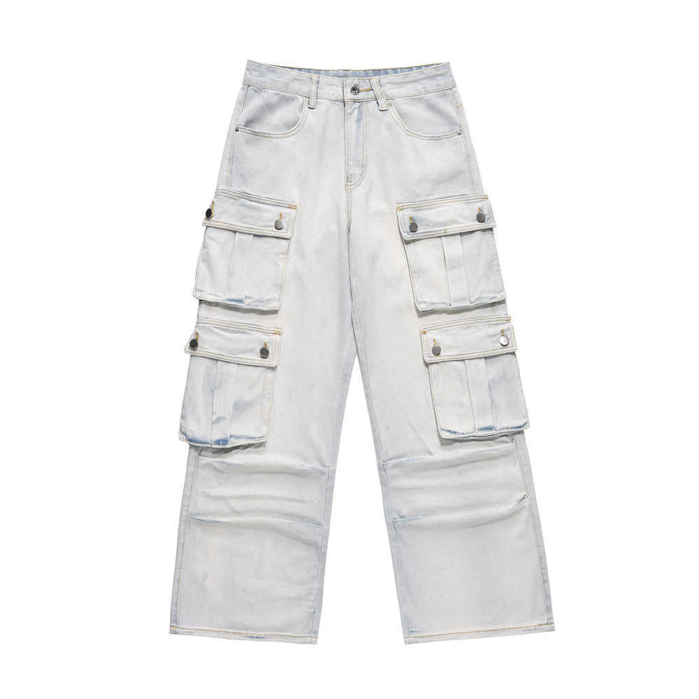 Workwear Denim Straight-leg Trousers Men