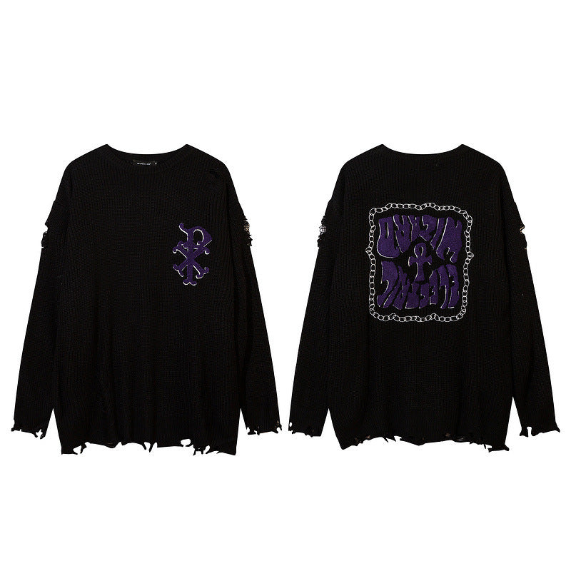 Retro Street Niche Tide Brand Dark Sweater