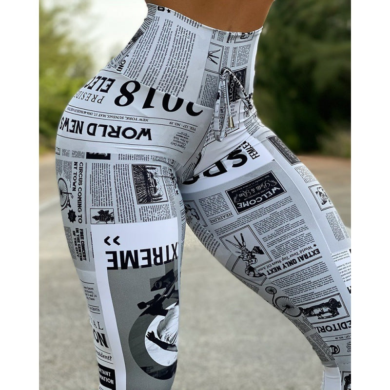 Digital Printing High Waist Stretch Yoga Pants