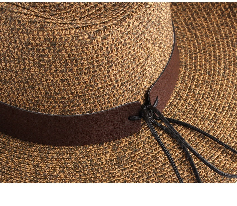 Outdoor Sunshade Western Denim Mixed Color Straw Hat