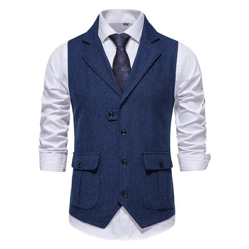 European Single Breasted Retro Vest Men