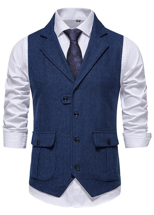 European Single Breasted Retro Vest Men