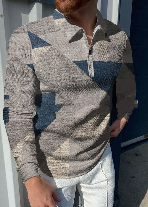 Casual Lapel Pullover Digital Printing For Men