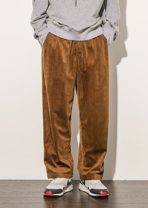 Corduroy Men's Pants Trendy Men's Wide-leg Pants Trousers