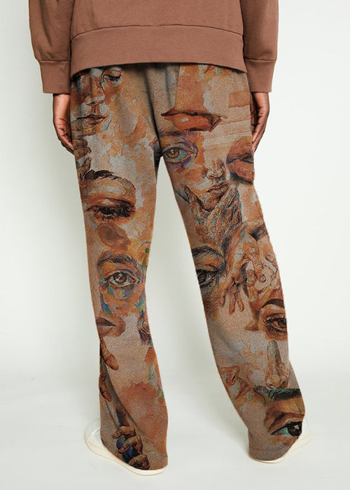 Men's Printed Mid Waist Loose Casual Trousers