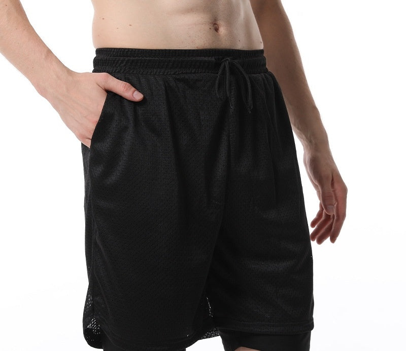 2-in-1 Double Layer Men's Violently Sweat Shorts