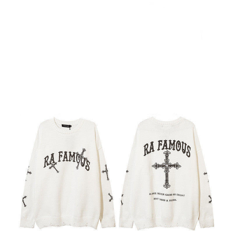 Retro Street Niche Tide Brand Dark Sweater