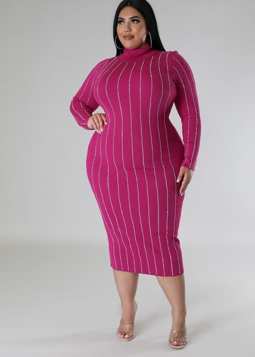 Turtle Neck Stretch Dress