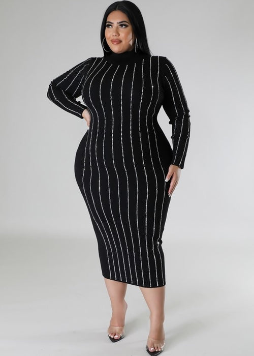 Turtle Neck Stretch Dress